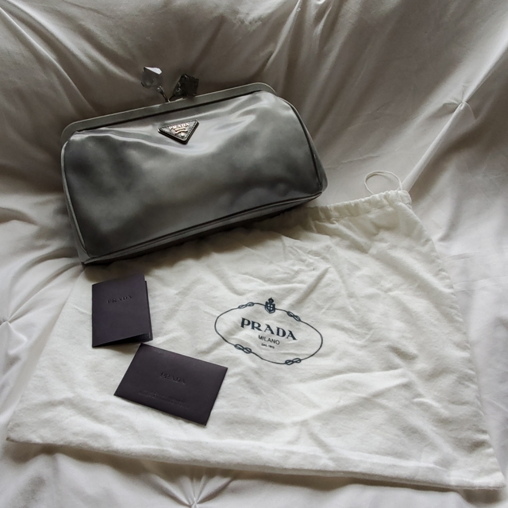 Prada Painted Kisslock Crystal Clutch